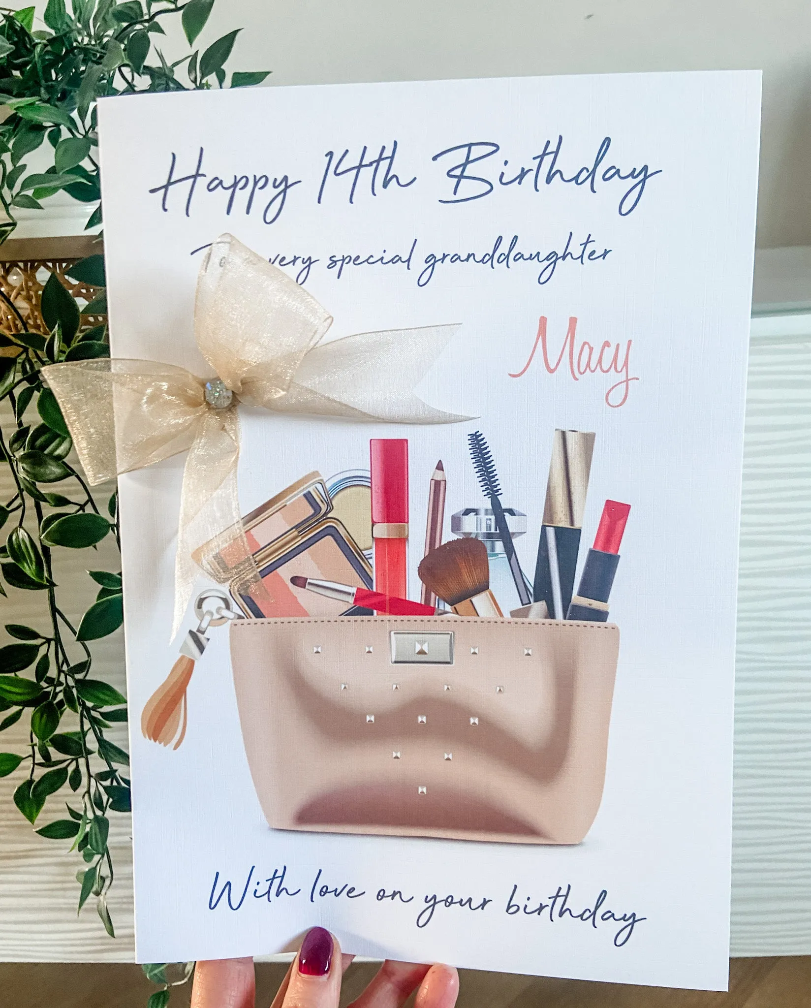 Personalised Birthday Card Makeup Bag