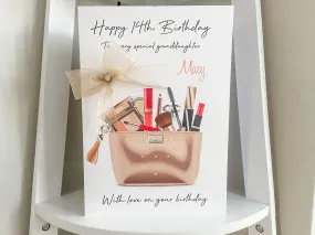 Personalised Birthday Card Makeup Bag