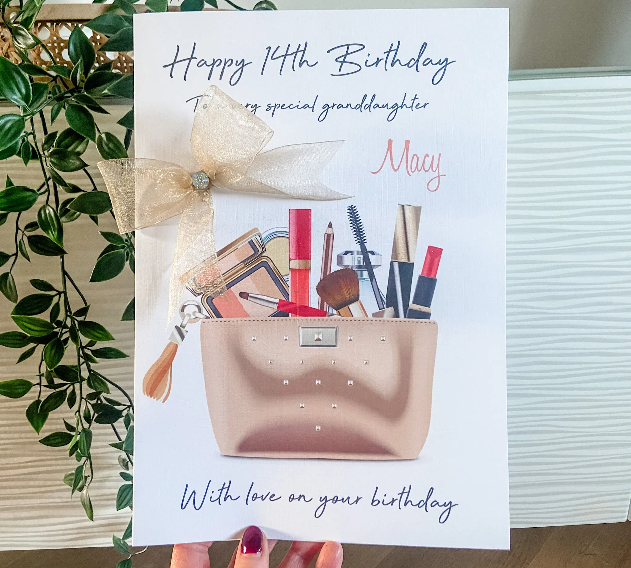 Personalised Birthday Card Makeup Bag