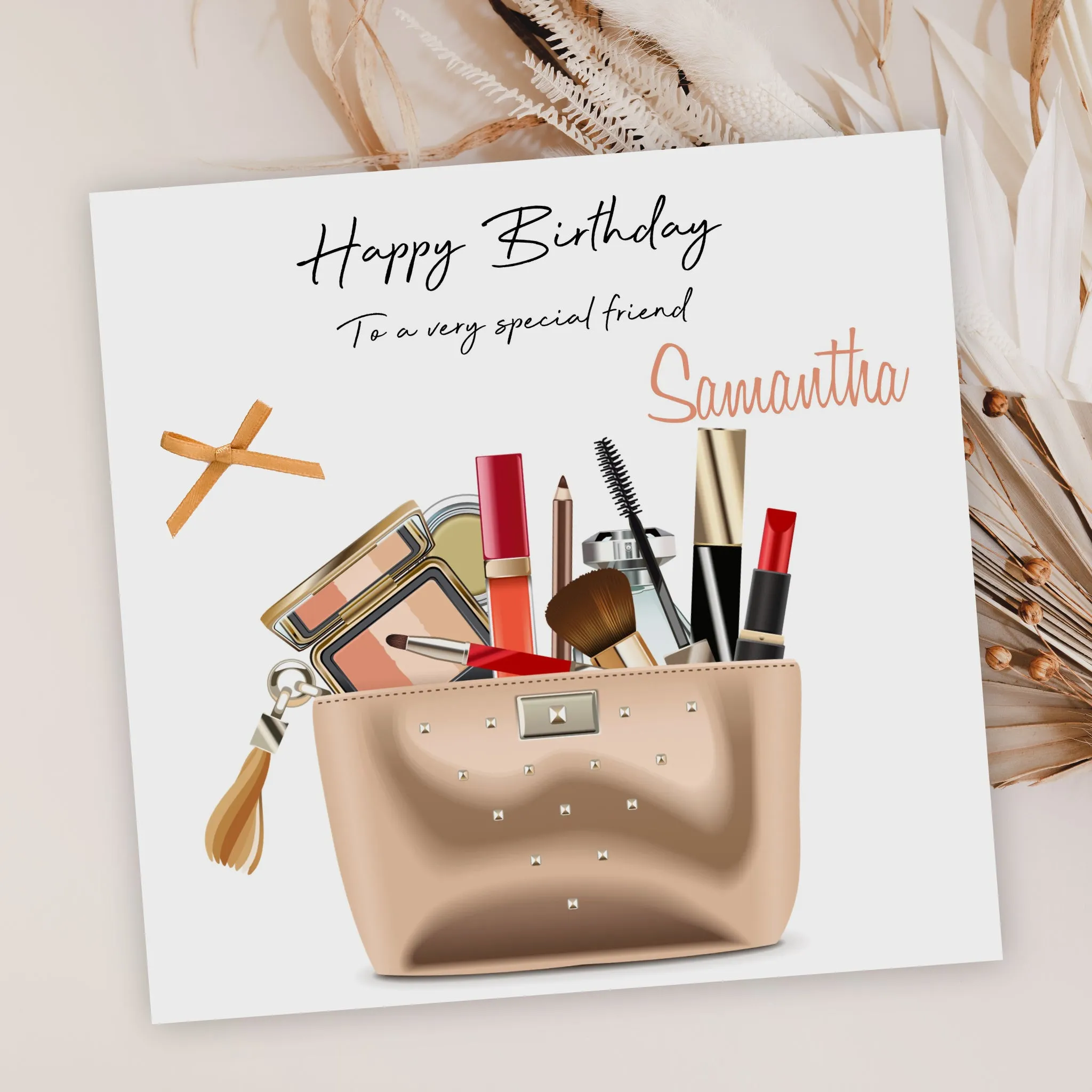 Personalised Birthday Card Makeup Bag