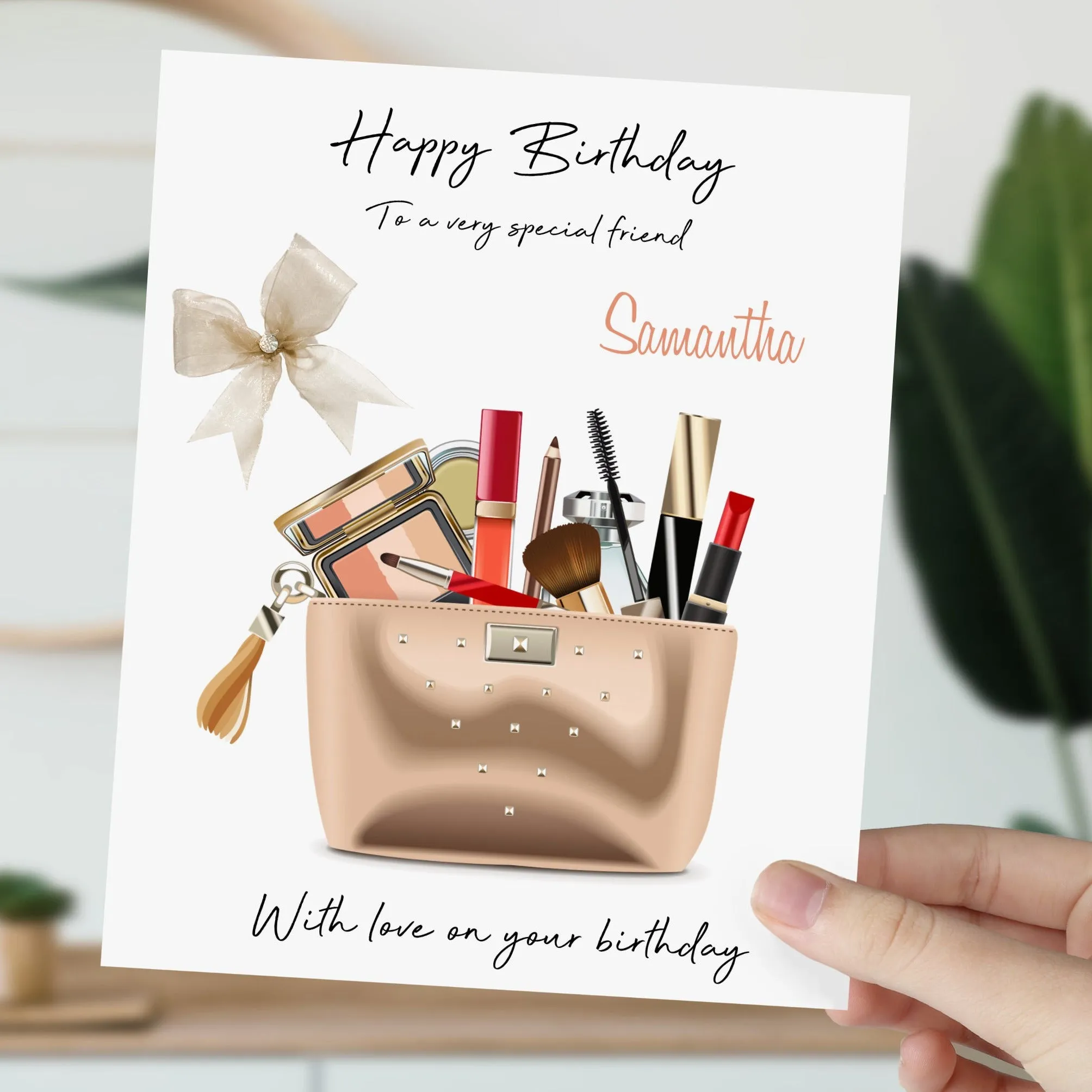 Personalised Birthday Card Makeup Bag