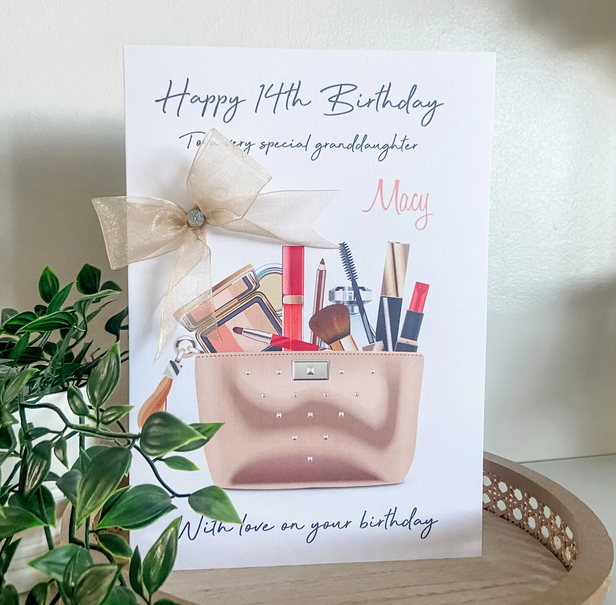 Personalised Birthday Card Makeup Bag