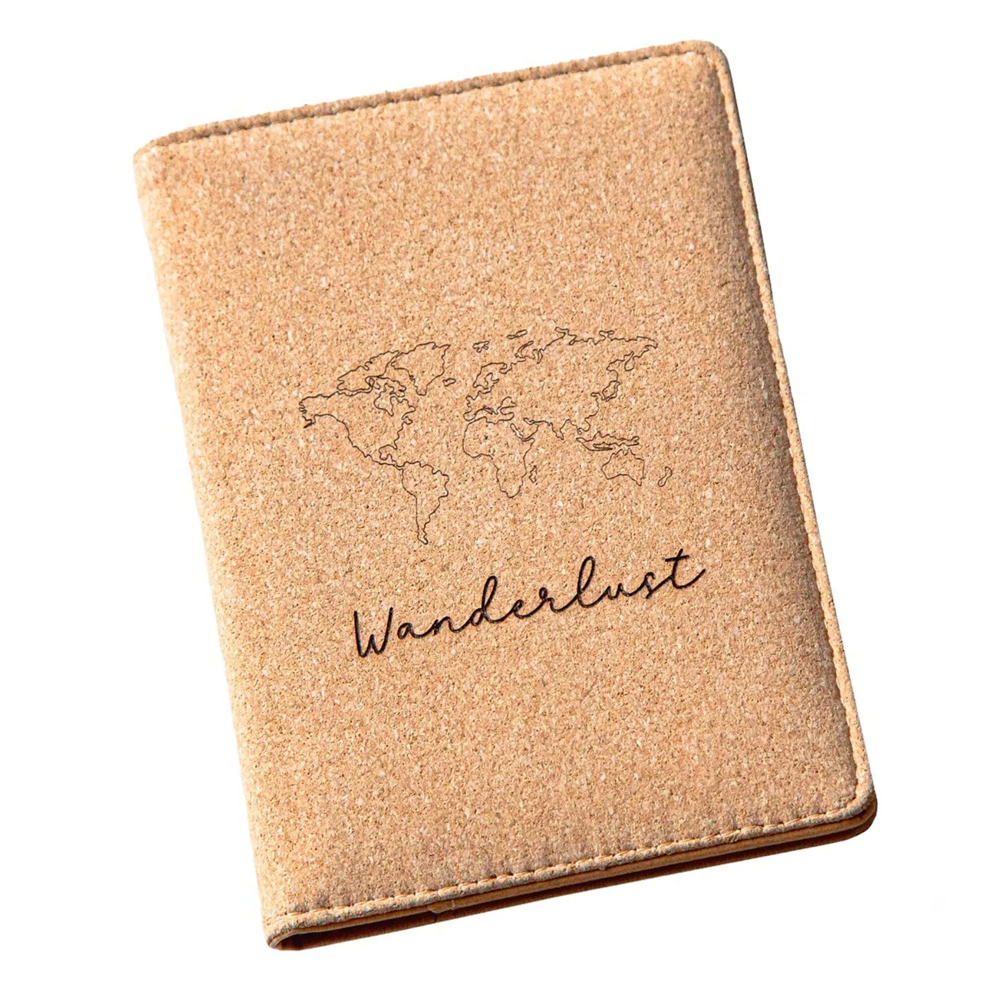 Personalised Natural Cork Passport Holder With Famous Landmarks