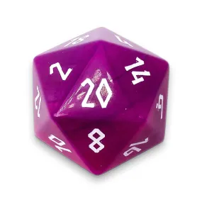 Pink Striped Agate - Single D20 Gemstone Dice