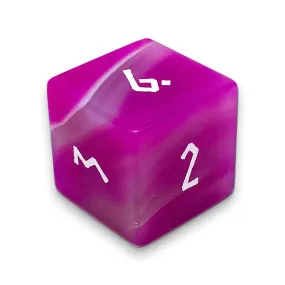 Pink Striped Agate - Single D6 Gemstone Dice