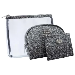 Primrose Hill Soho Glitter Ombre Cosmetic Bags 3 Pack