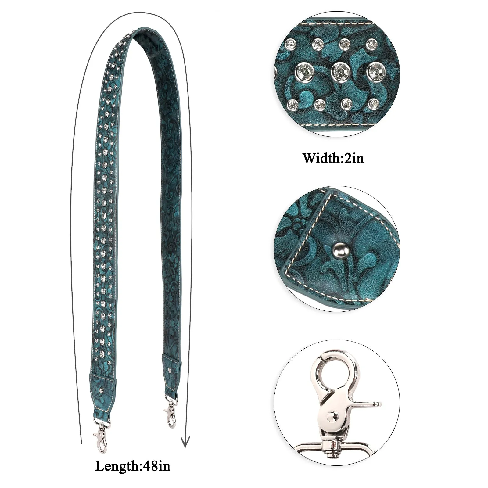 PST-1005  Montana West Western Bling Bling Guitar Style Crossbody Strap