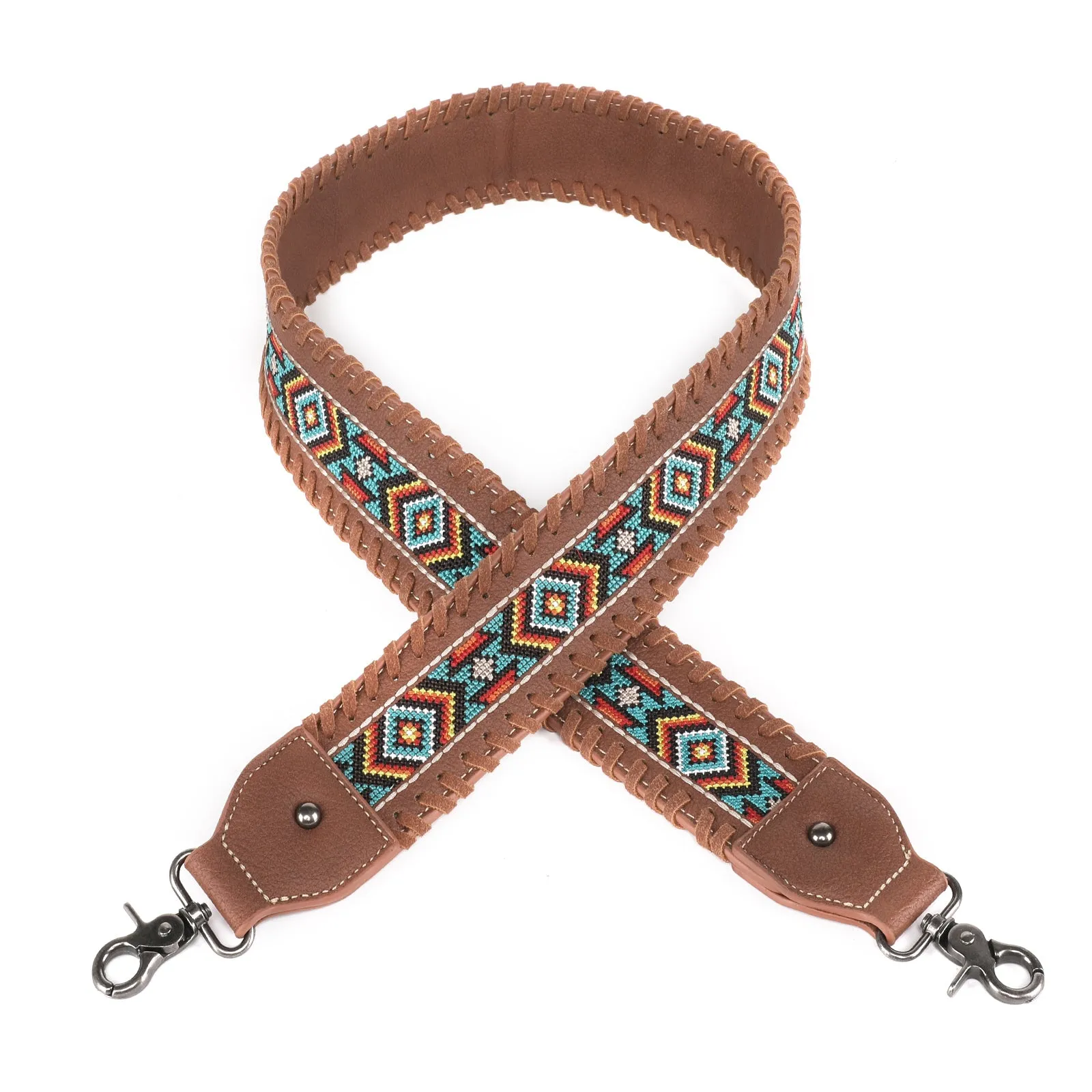 PST-1013  Montana West Western Guitar Style Embroidered Aztec Crossbody Strap