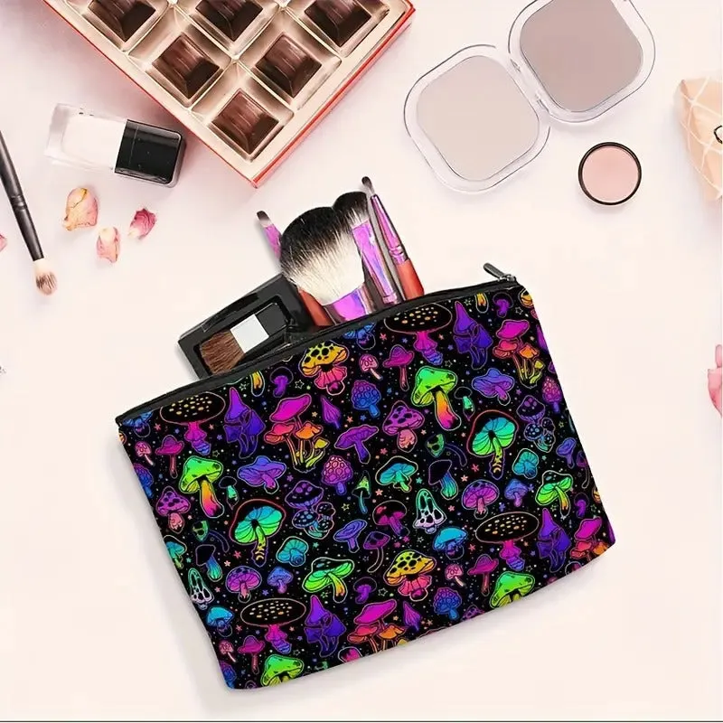 Psychedelic Mushroom Makeup Bag