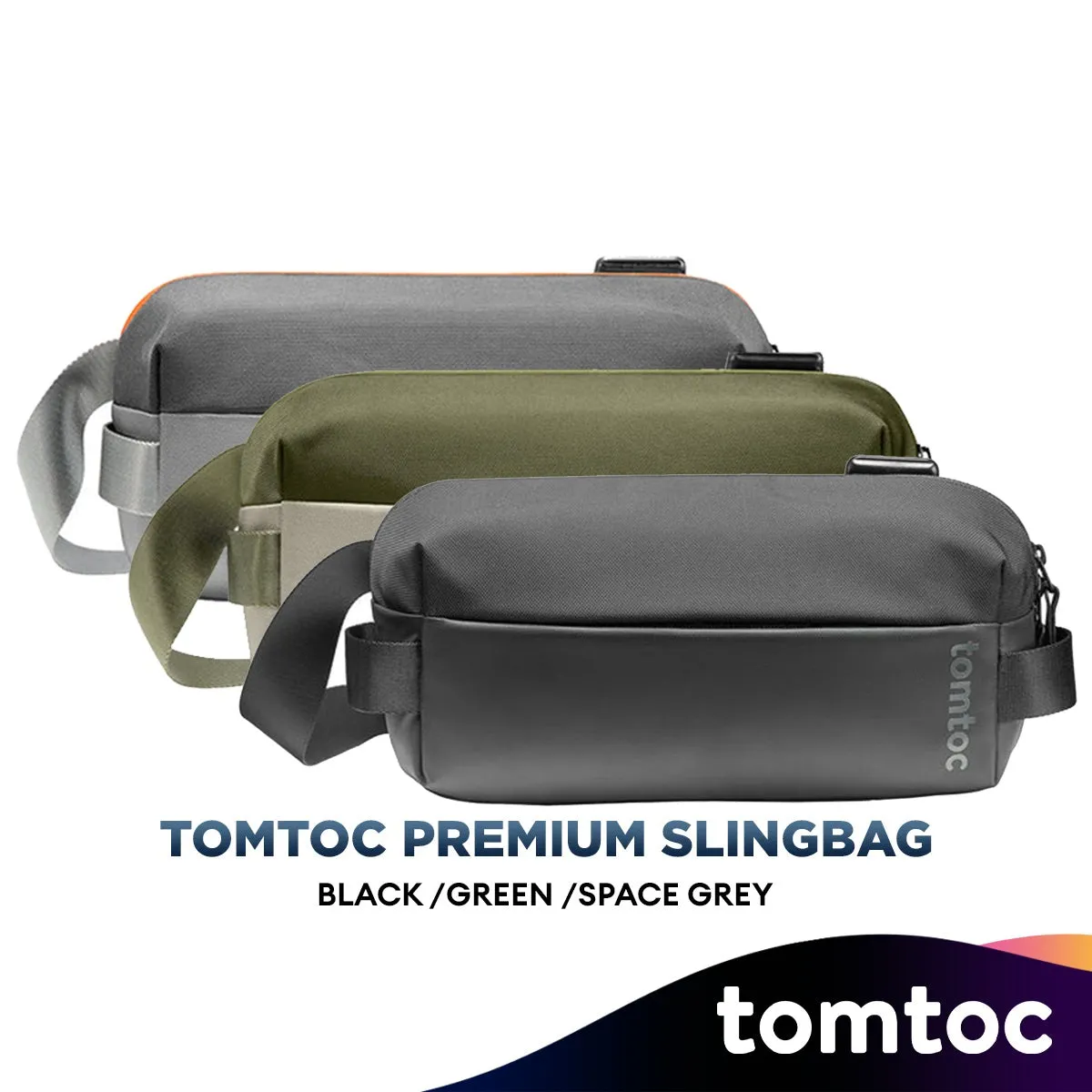 [Public Bank Exclusive] Tomtoc Premium Minimalist Sling Bag / Water-Resistant bag/ Crossbody Bag / Shoulder Bag / Chest Bag