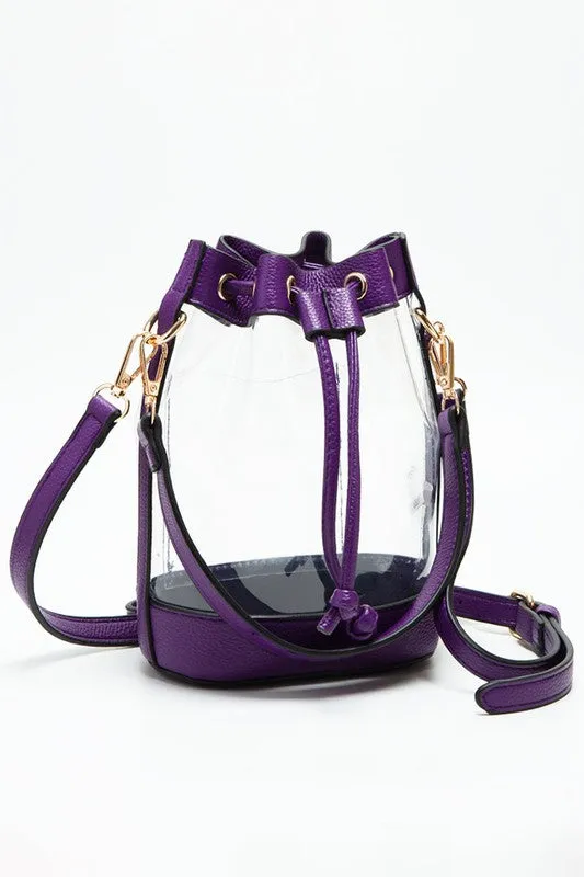 Purple Clear Bucket Bag