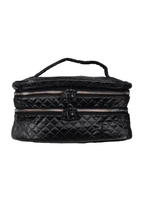 Quilted Sparkle Rebel Glam & Go Travel Case with Black Zipper