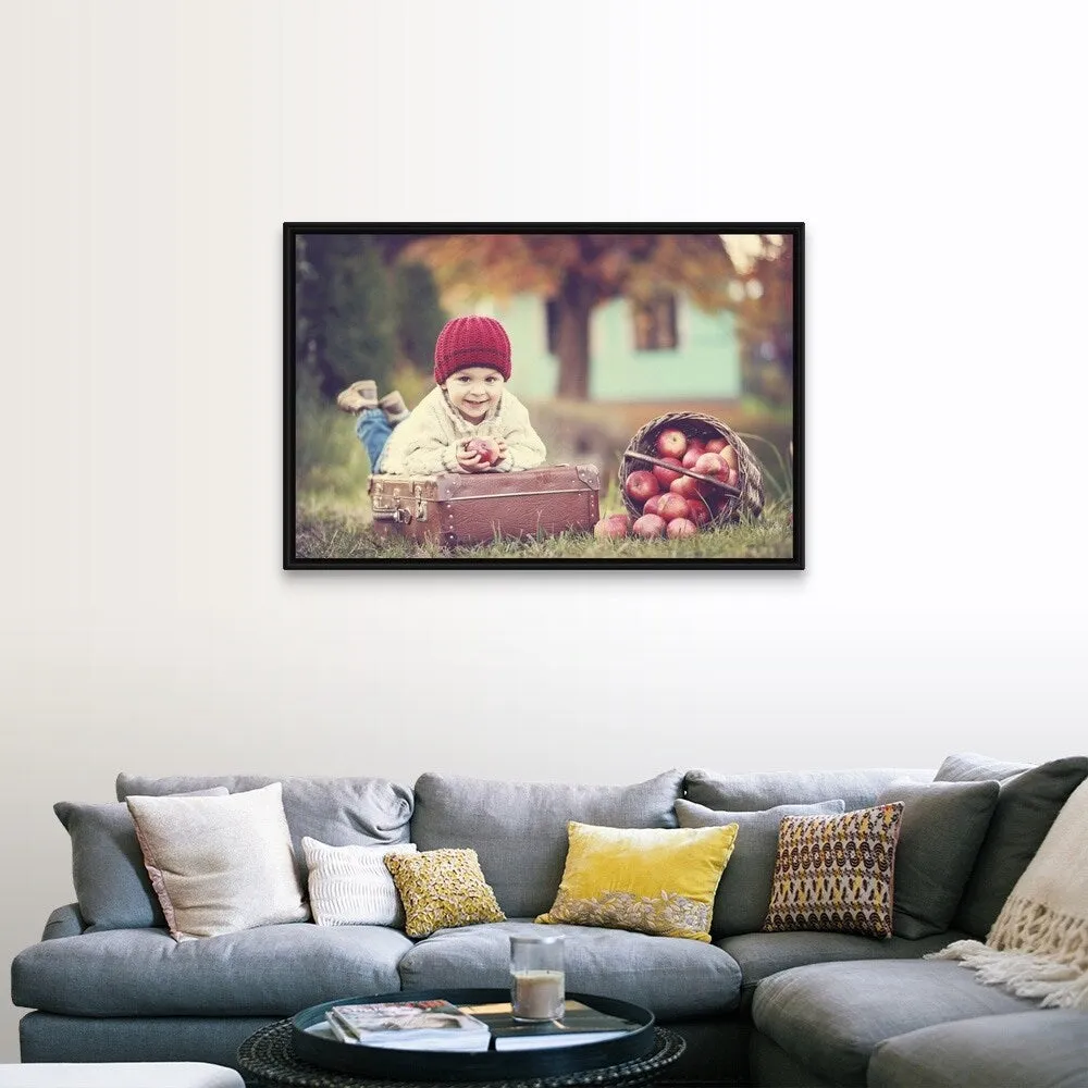 "Apple Season" Black Float Frame Canvas Art