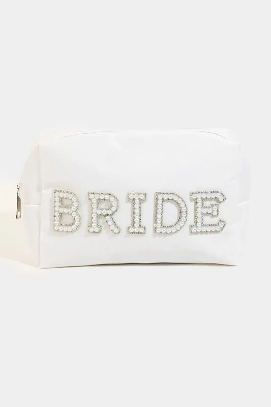 "BRIDE" Print Cosmetic Bag