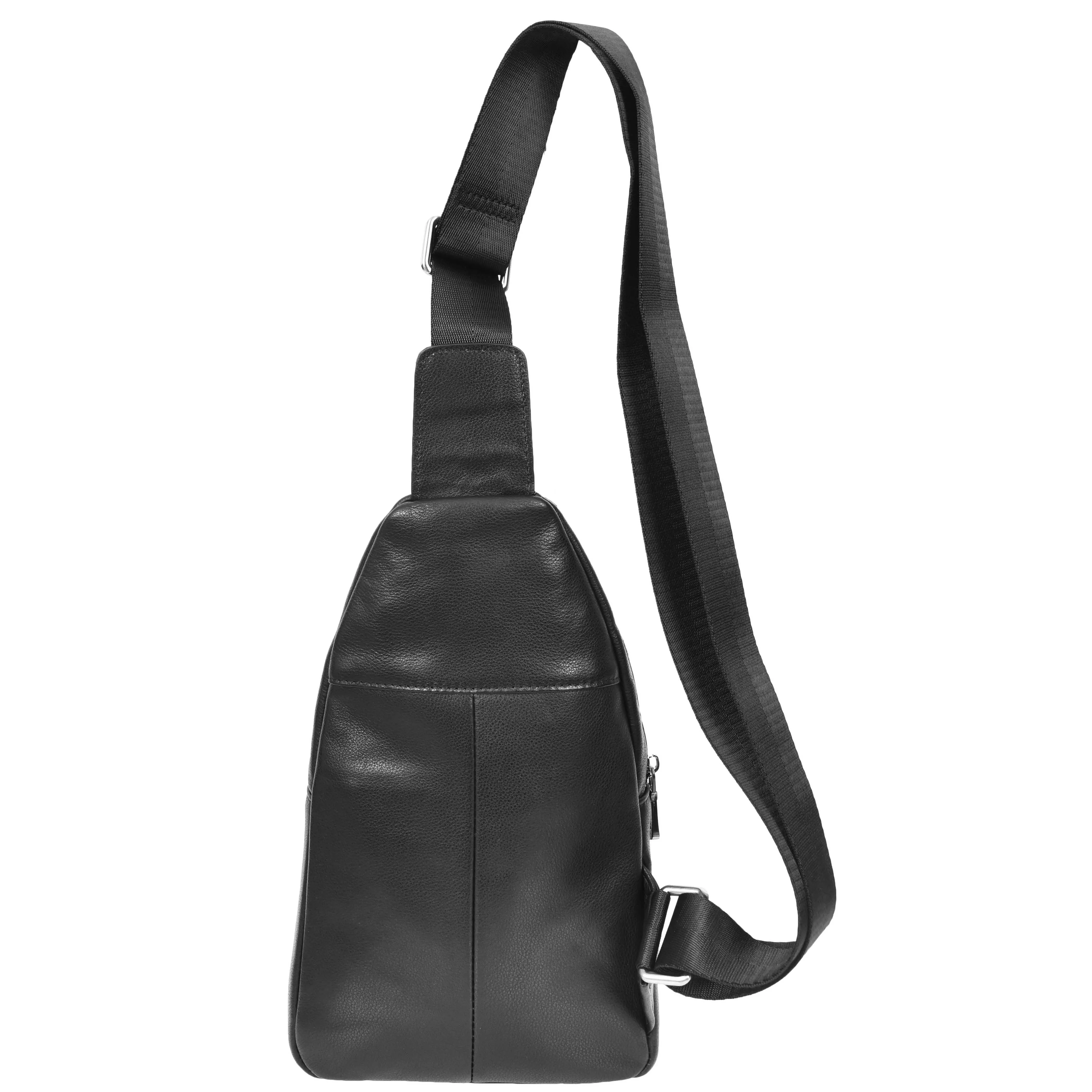 Real Leather Cross Body Chest Bag Emerson Black