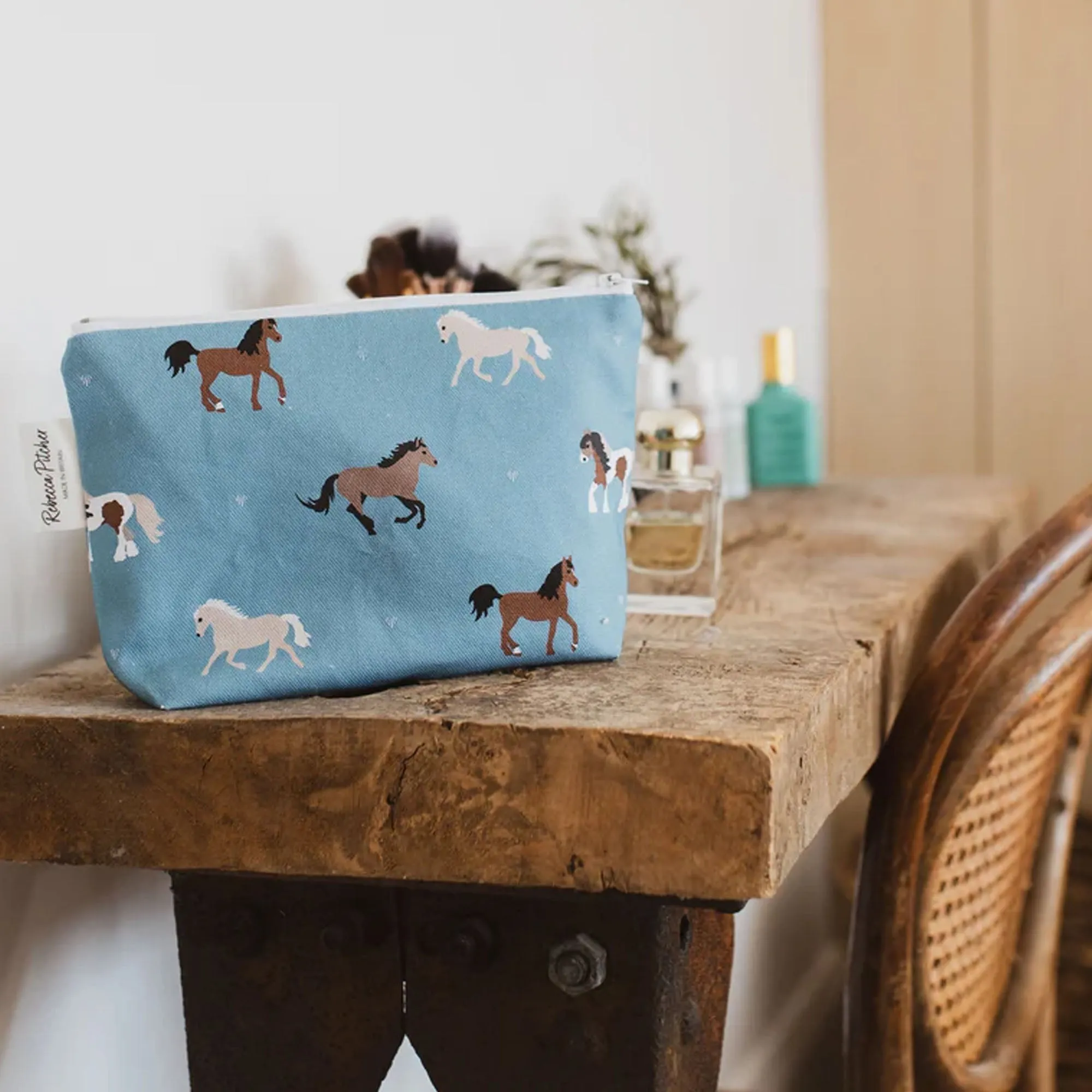 Rebecca Pitcher Make Up Bag Horses