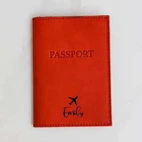 Red Genuine Leather PASSPORT HOLDER