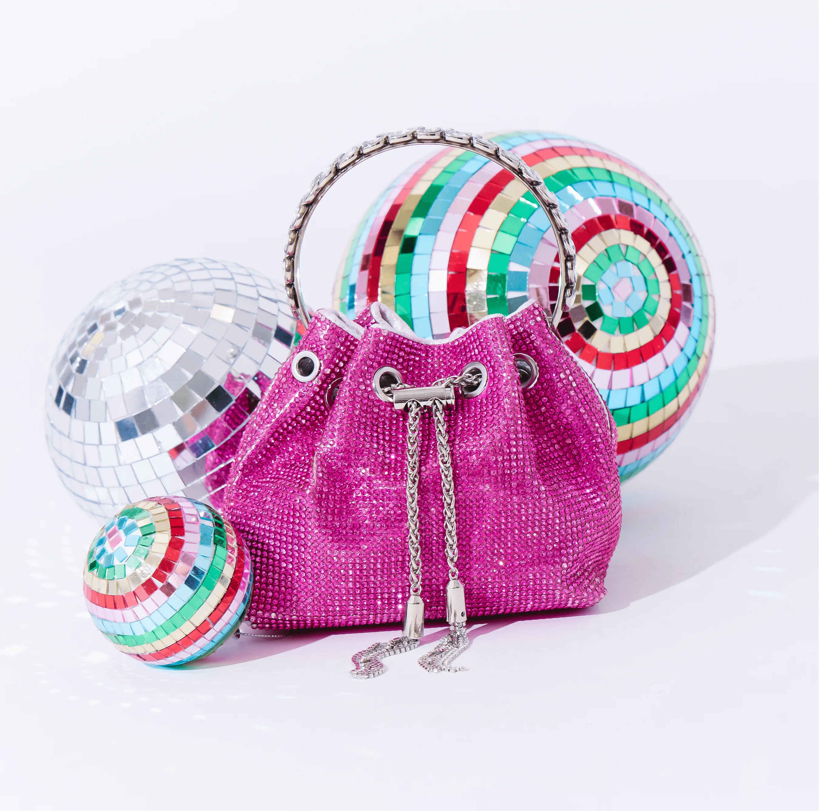 Rhinestone Bucket Handbag