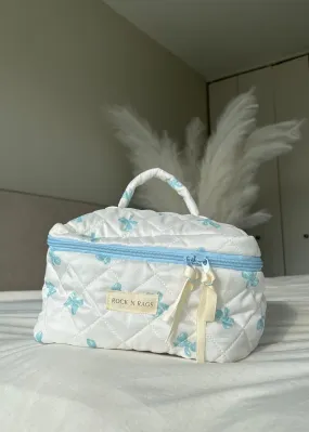 Rock N Rags Quilted Makeup Bag ★ Blue Bow