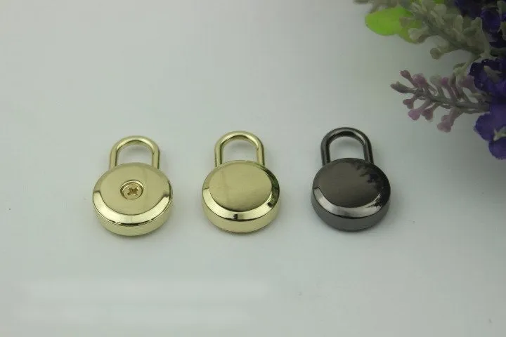 Round Keyless Switch Padlock 28mm Charm Organizer Luggage Hardware Gold Closure Small Bag Clutch Metal Accessories Wholesale