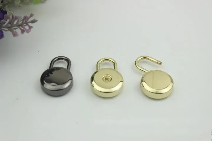 Round Keyless Switch Padlock 28mm Charm Organizer Luggage Hardware Gold Closure Small Bag Clutch Metal Accessories Wholesale