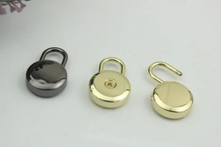 Round Keyless Switch Padlock 28mm Charm Organizer Luggage Hardware Gold Closure Small Bag Clutch Metal Accessories Wholesale