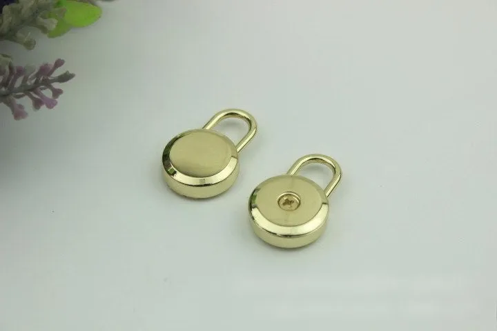 Round Keyless Switch Padlock 28mm Charm Organizer Luggage Hardware Gold Closure Small Bag Clutch Metal Accessories Wholesale