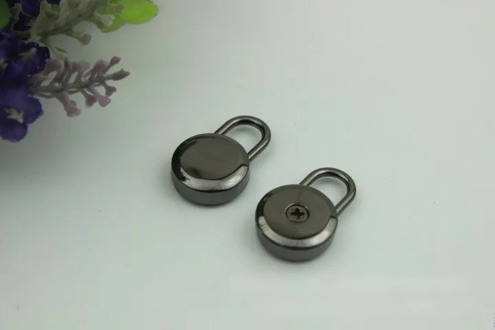 Round Keyless Switch Padlock 28mm Charm Organizer Luggage Hardware Gold Closure Small Bag Clutch Metal Accessories Wholesale