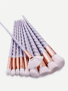 Screw Handle Design Makeup Brush Set 10Pcs