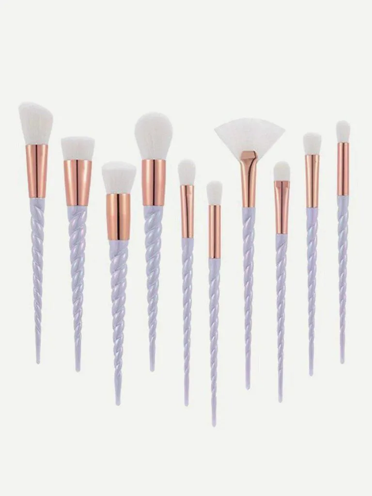 Screw Handle Design Makeup Brush Set 10Pcs