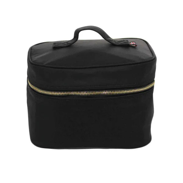 Seersucker Train Case Makeup Bag