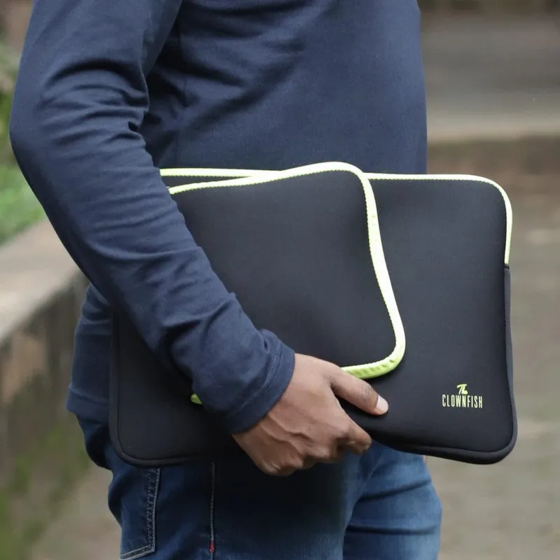 Single: Tablet Case Laptop Sleeve - Elegant, Water Resistant | Front Zip Pocket | 12 inch | Dark Brown