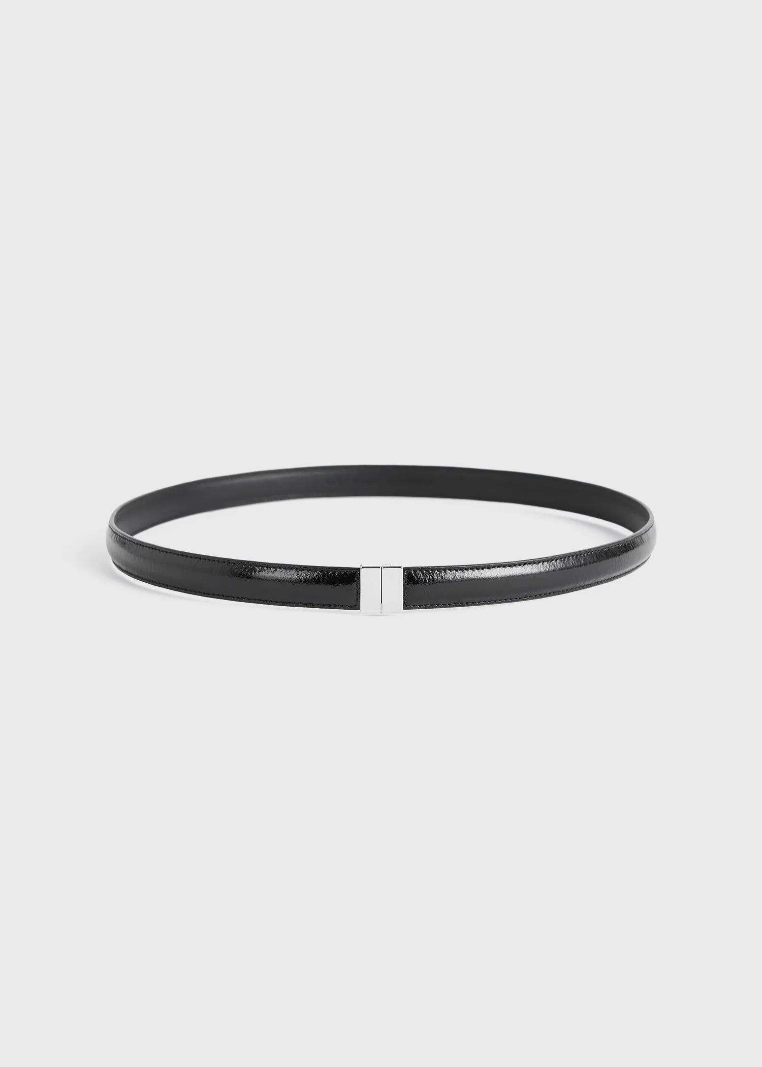 Slide clasp naplack-leather belt black