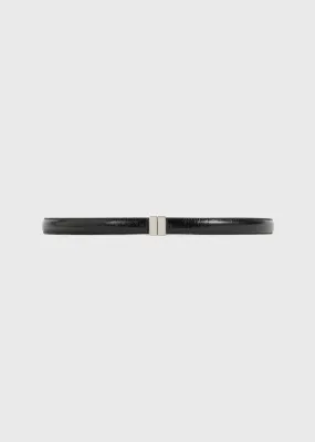 Slide clasp naplack-leather belt black