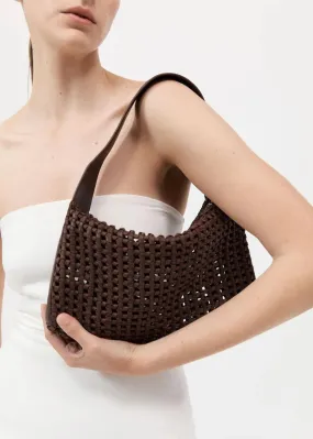 ST. AGNI Macrame Mesh Handbag - Chocolate