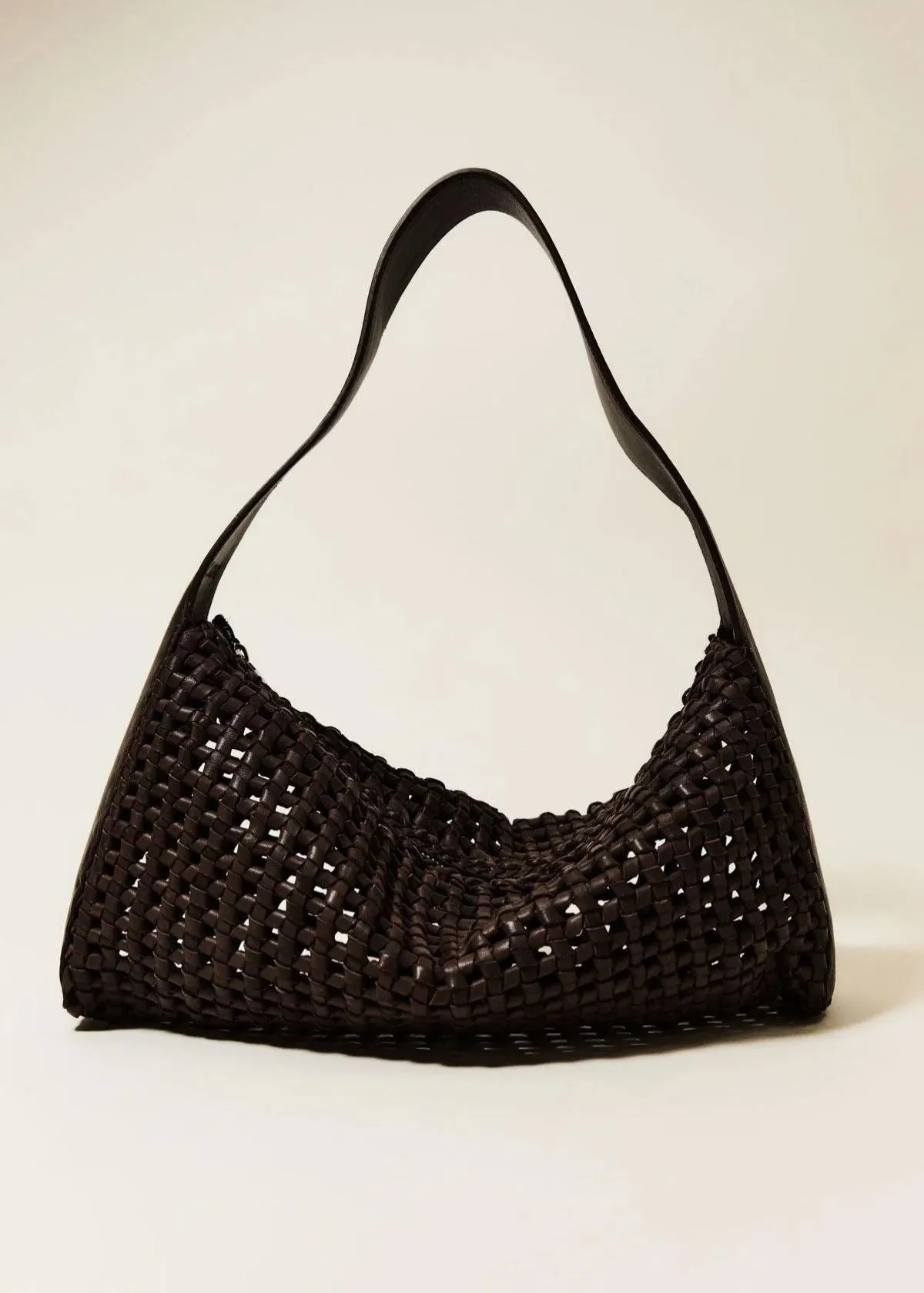 ST. AGNI Macrame Mesh Handbag - Chocolate