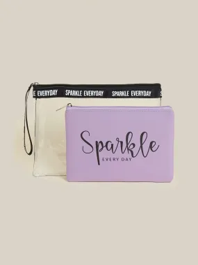 Studiowest Purple Transparent Double Pouch