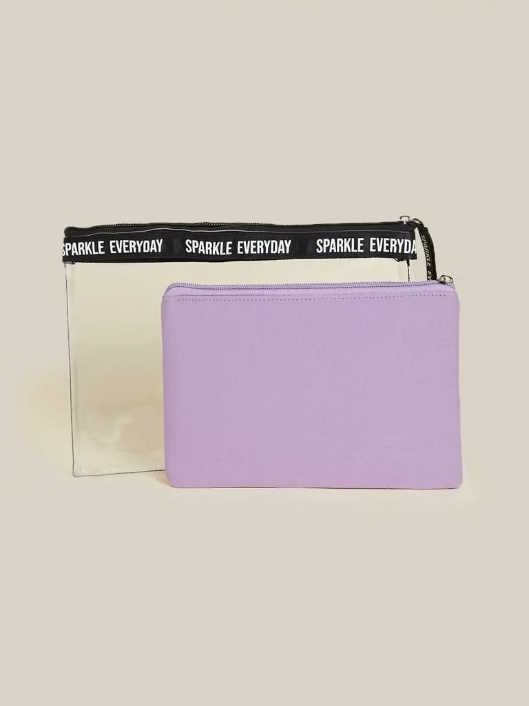 Studiowest Purple Transparent Double Pouch