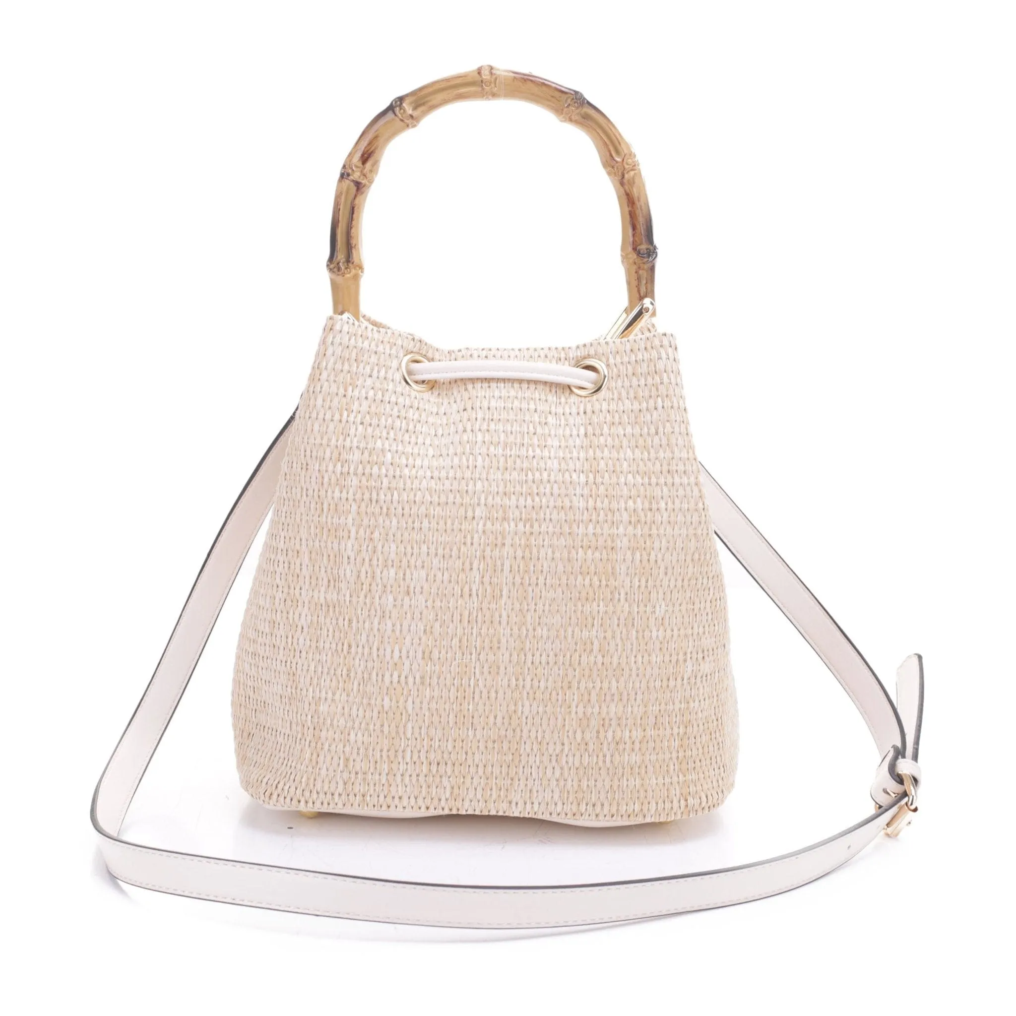 SW20384 Bethany Straw Bucket Tote with Crossbody