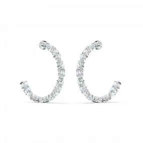 Tennis Deluxe Mixed White Rhodium Plated Hoop Earrings 5562128