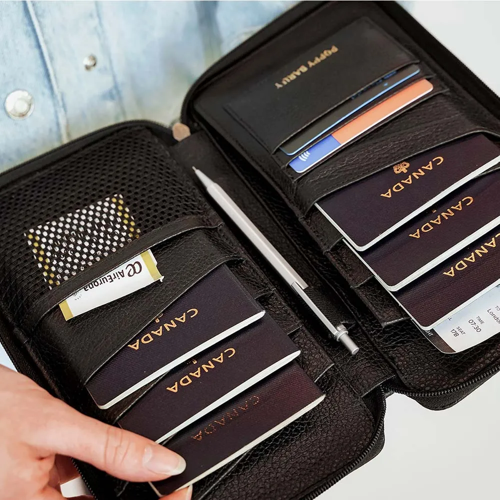 The Six Person Passport Holder   Slim Luggage Tag Set