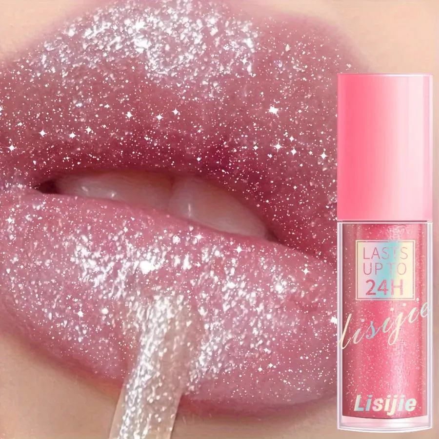 Toleet-Christmas/Thanksgiving Gift Winter Makeup Ideas Diamonds Glitter Lip Gloss Lasting Waterproof Liquid Lipstick Pearl Shining Lip Color Sparkling Lip Makeup Lasts Up To 24H