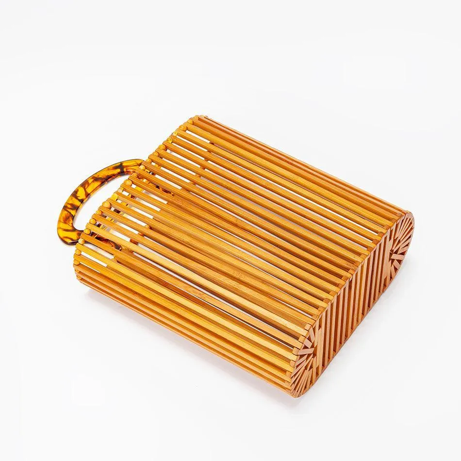 Tortoise Bamboo Bucket Bag