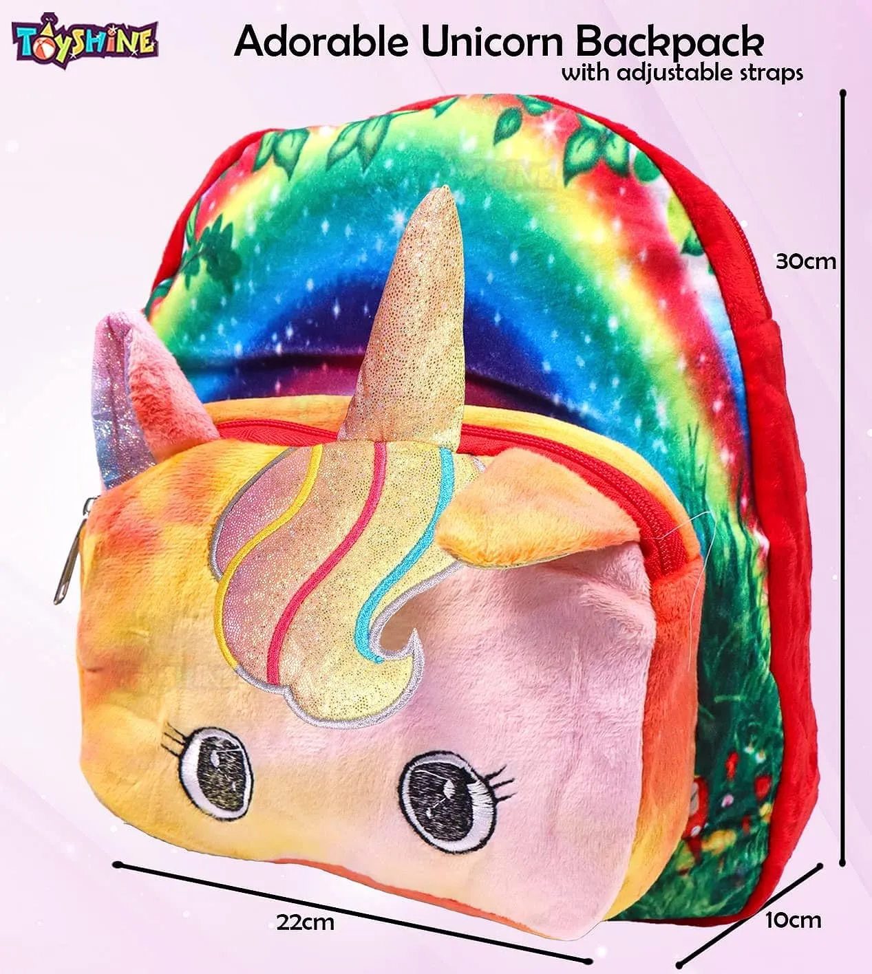 Toyshine Cute Kids Toddler Backpack Plush Toy Animal Cartoon Children Bag for 2~5 Years Baby- Unicorn: RED - B