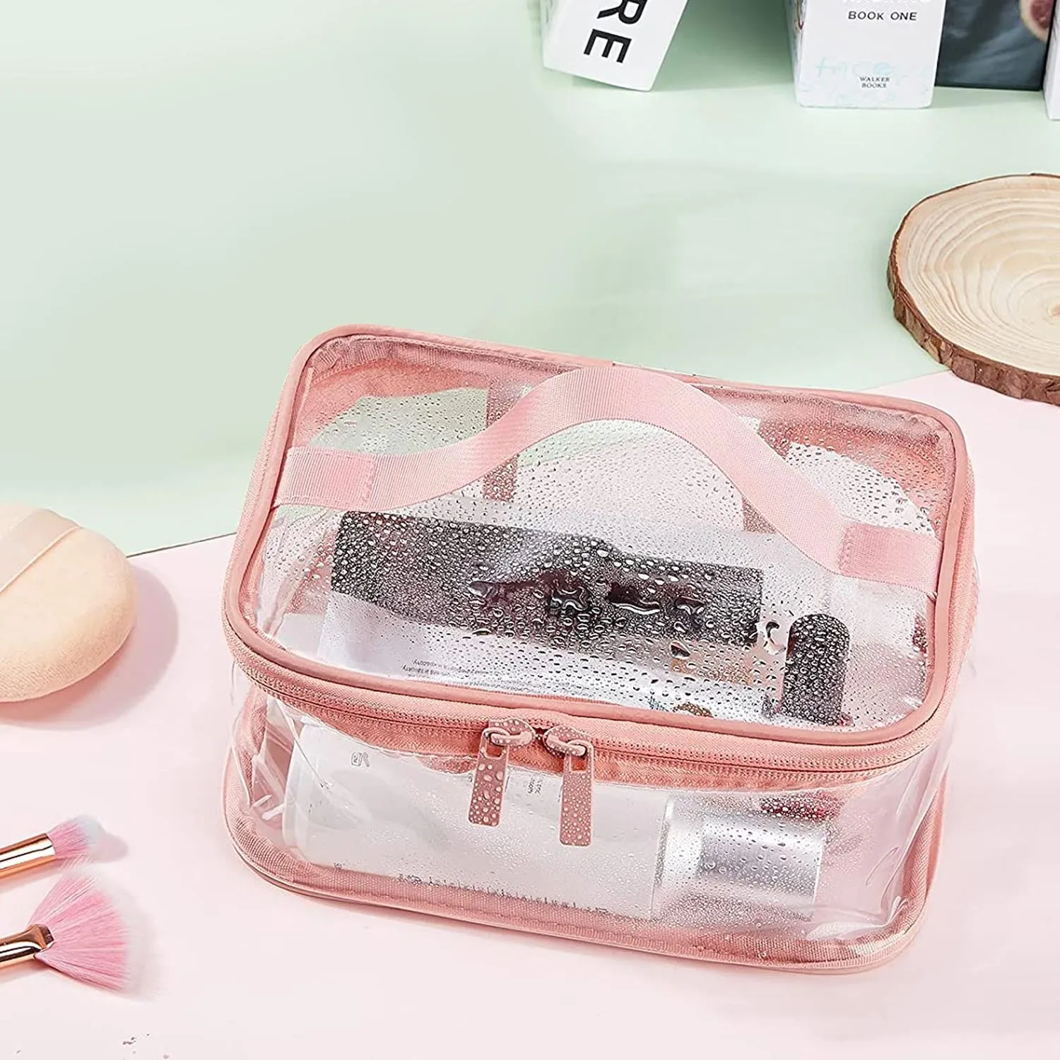 Travel Clear Cosmetics, jewelry or makeup organizing Bag - Pink