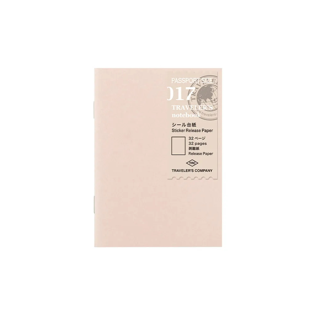 Traveler's Passport Notebook Refill Sticker Release Paper - 017