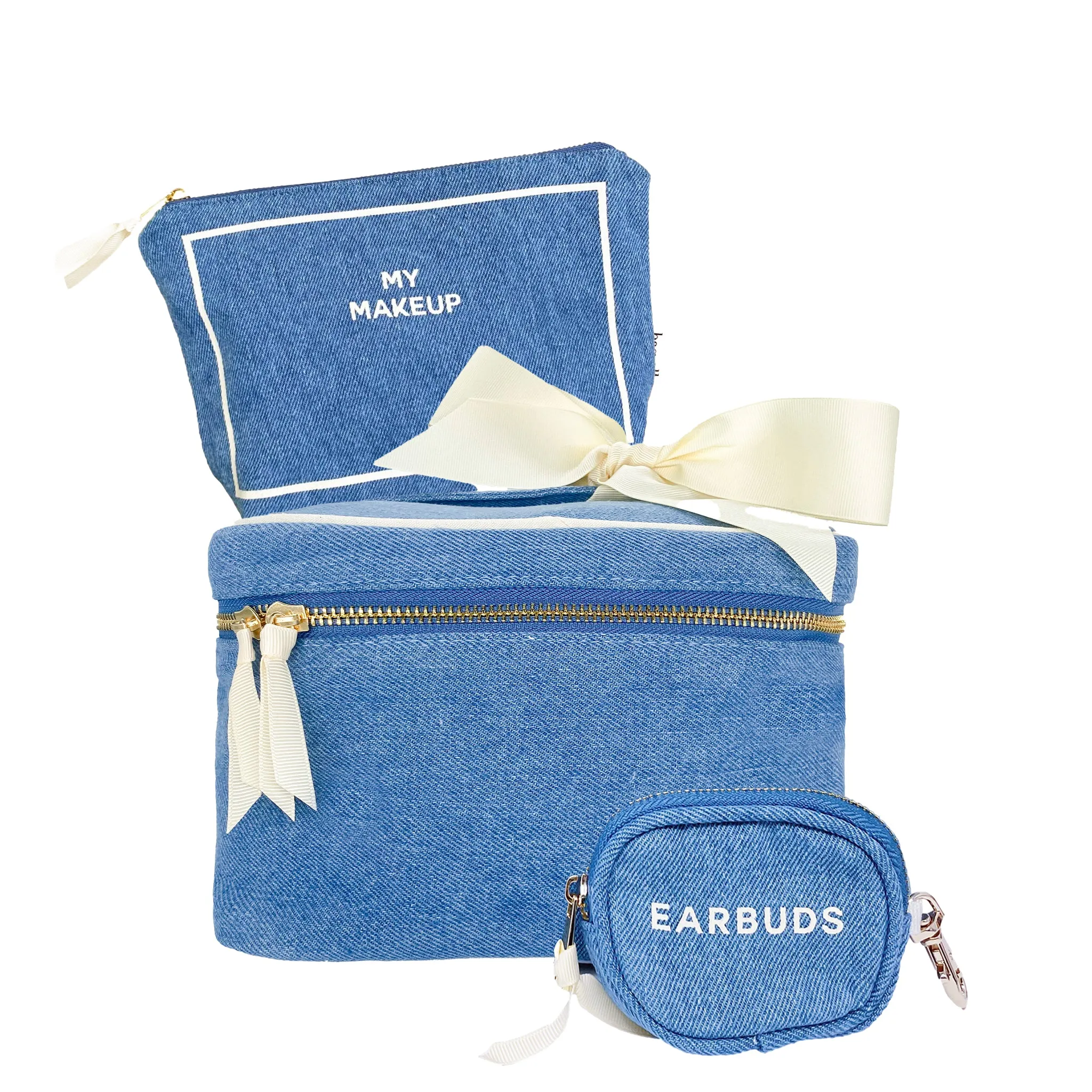 Trendy Denim Travel Gift Set, 3-pack, Denim