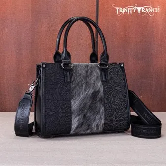 Trinity Ranch Hair On Cowhide Tooling Concealed Carry Tote/Crossbody