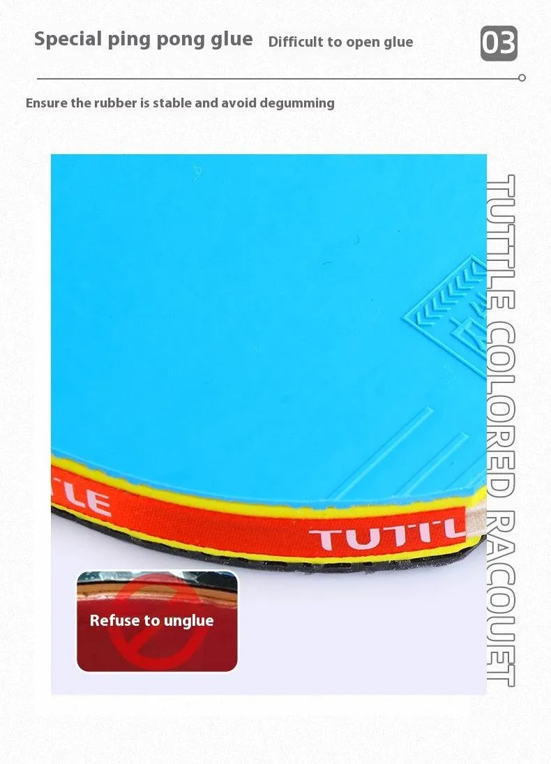 Tuttle 7-Ply All Wood Table Tennis Bat - Pink, Blue or Green