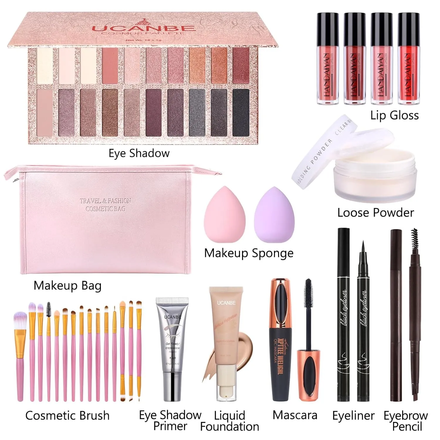 UCANBE All-Inclusive Makeup Set for Women - Ideal Valentine's Day Gift with Eyeshadow, Foundation & More